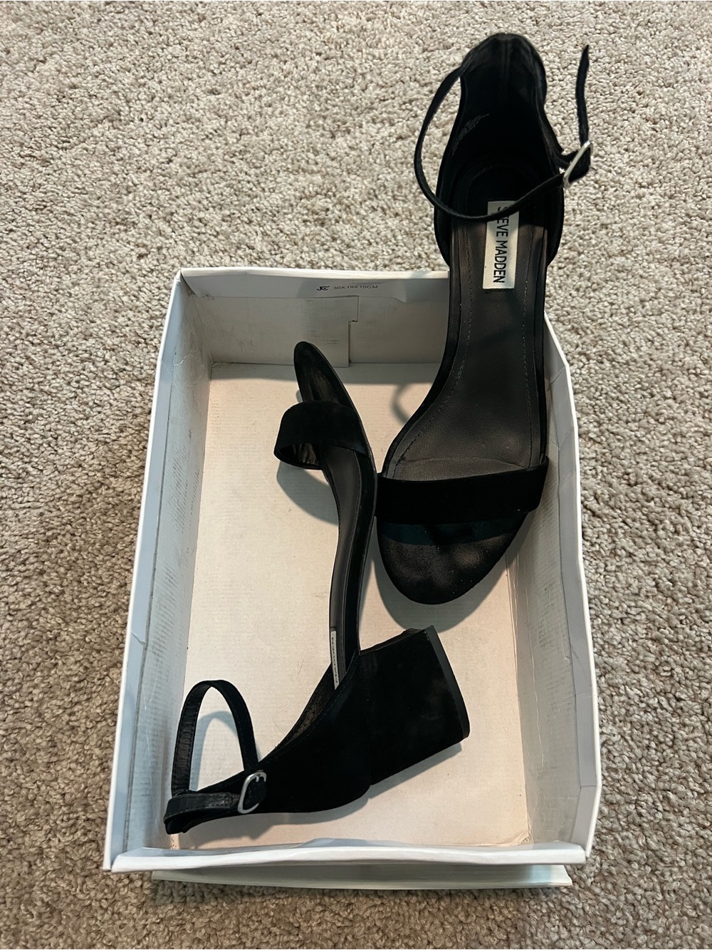 Steve Madden Irenee Women's Black Ankle-Strap Sandals - Picture 2 of 8